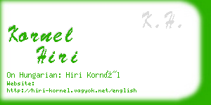 kornel hiri business card